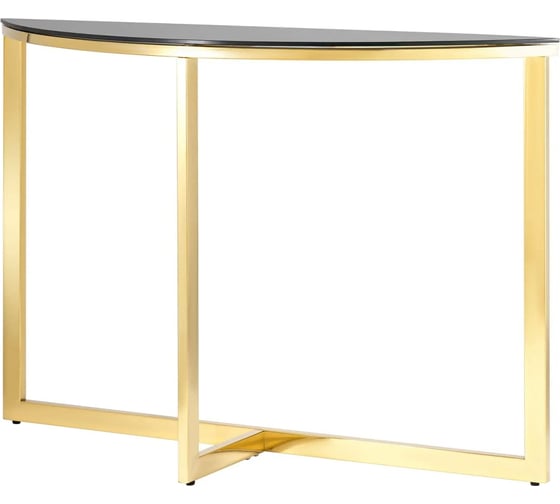Изображение товара Консоль полукруглая Стул Груп АЛЬБА 115х30, стекло черное, сталь золото ECST-095-SR-TG