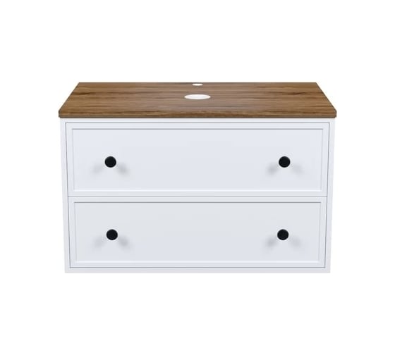 Изображение товара Тумба подвесная IDDIS, со столешницей МДФ макадамия орех, 80 см, белый матовый, Torr, подход. столеш-ца OPH80BMi89 TOR80WMi95K