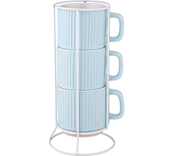 Изображение товара Набор чашек Lefard из 3 шт. на металлической подставке 260 мл 155-768