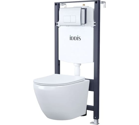 Изображение товара Комплект IDDIS 3в1: подвесной унитаз, инсталляция и клавиша смыва, BASB010i73