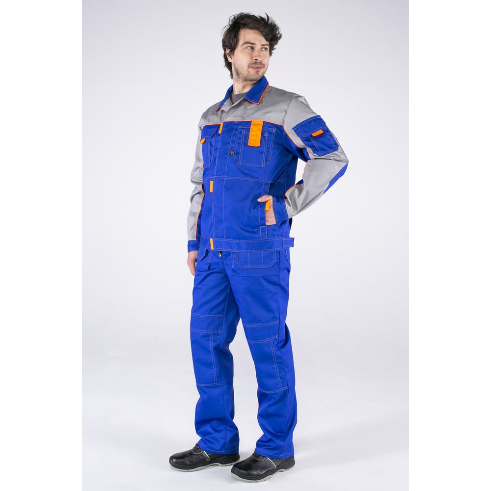 Изображение товара Костюм Факел Союз-Профессионал-1, васильковый/светло-серый/оранжевый, размер 44-46, 87475769.002