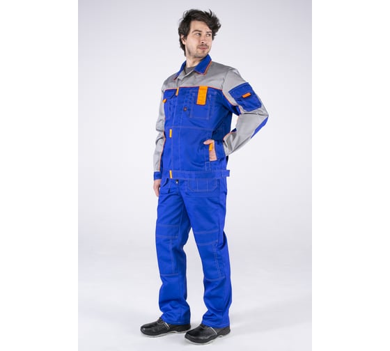 Изображение товара Костюм Факел Союз-Профессионал-1, васильковый/светло-серый/оранжевый, размер 60-62, 87475769.010