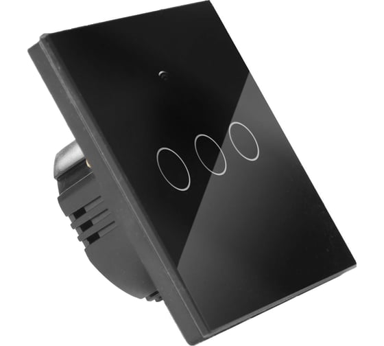 Изображение товара Сенсорный выключатель трехклавишный ONVIZ черный Tuya3черный