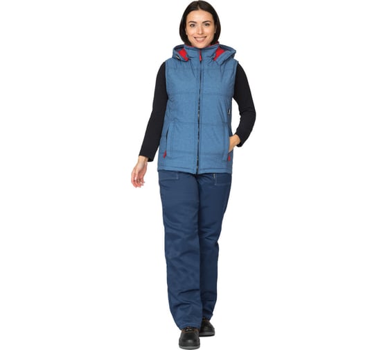 Изображение товара Жилет женский утепленный Прабо Амур синий/красный, р-р 52-54 (52) 35365