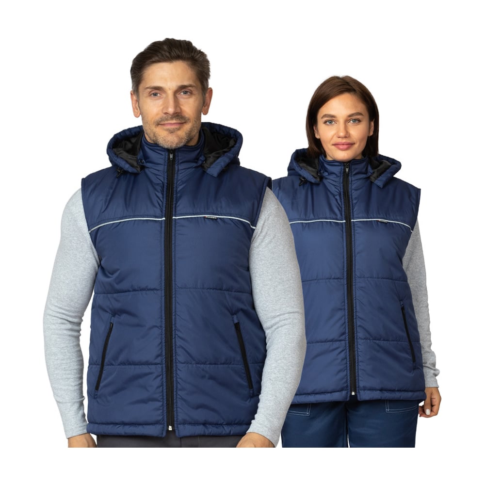 Изображение товара Утепленный жилет Прабо Кама темно-синий 56-58, водоотталкивающий синтепон