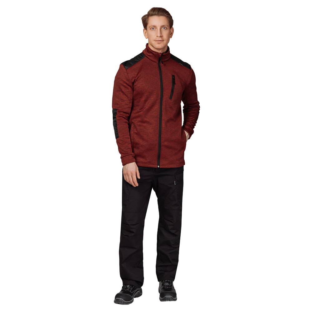 Изображение товара Трикотажная куртка Прабо Валма красный меланж/черный, р-р 60-62/170-176 53886