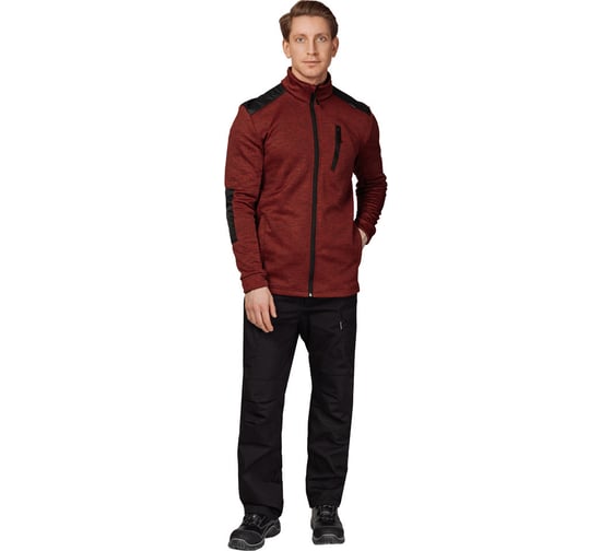 Изображение товара Трикотажная куртка Прабо Валма красный меланж/черный, р-р 56-58/170-176 53888