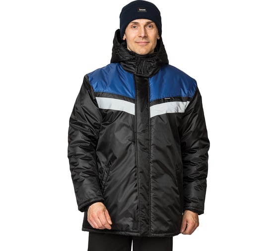 Изображение товара Куртка мужская утепленная Прабо "Сарма" черный/василёк, р-р 44-46/182-188 34062