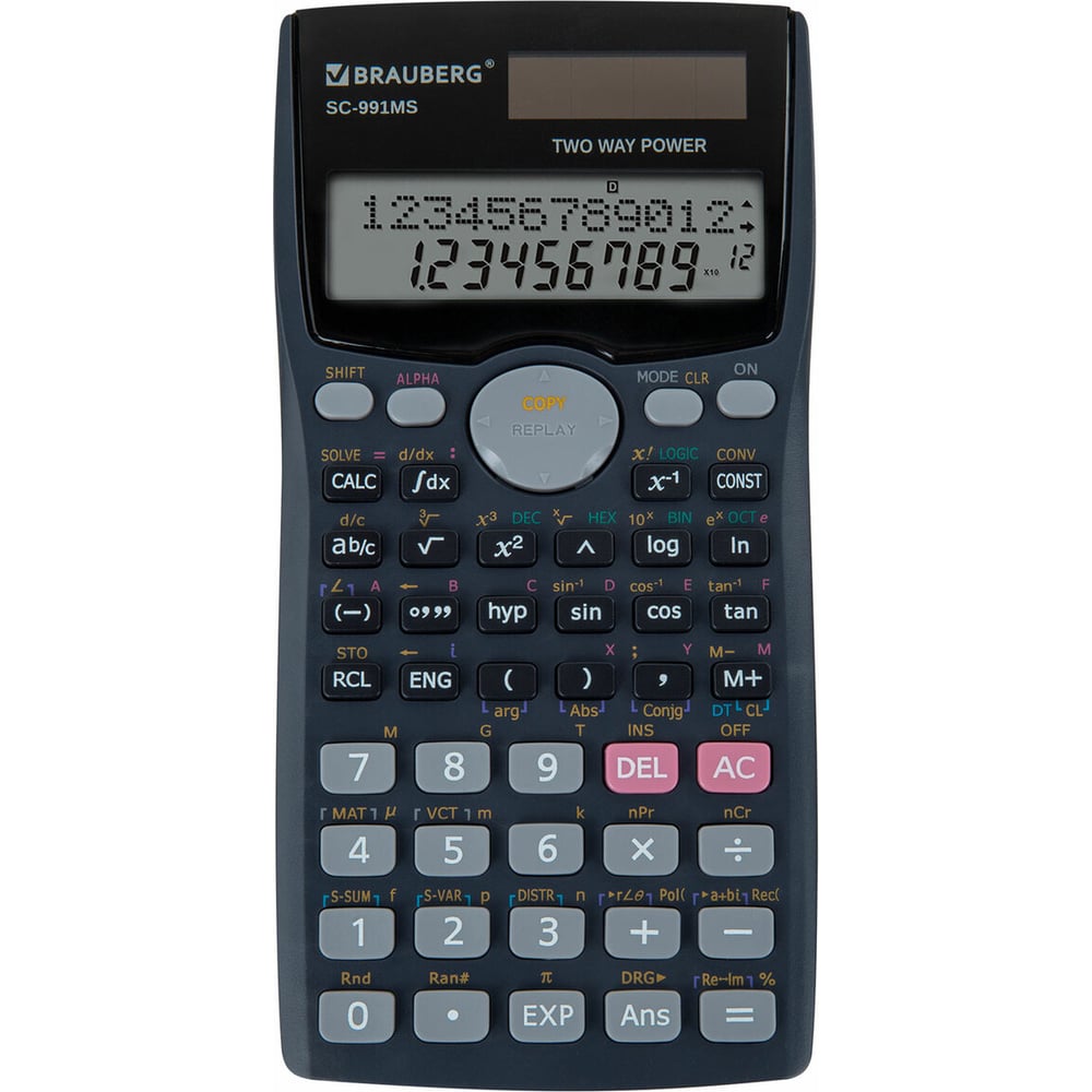 Изображение товара Инженерный калькулятор BRAUBERG Sc-991ms 12 разрядов двойное питание компактный