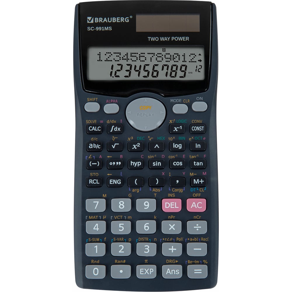 Изображение товара Калькулятор инженерный BRAUBERGSc-991ms (157x82 мм), 401 функция, 10+2 разрядов, двойное питание 271724