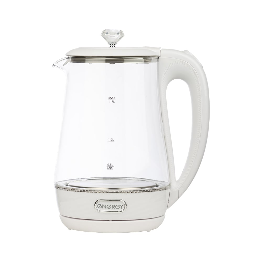 Изображение товара Чайник ENERGY E-207 1.7 л стекло пластик белый с подсветкой и защитой