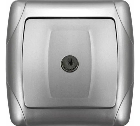 Изображение товара Розетка UNIVersal телевизионная одноместная серия "Маргарита", с/у, тупиковая, 75Ом, ч/д 4-2400Мгц, серебро (еврослот) М0027-S