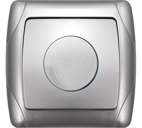 Изображение товара Светорегулятор UNIVersal (Диммер) серия "Маргарита", с/у, 3А, 220В, 500Вт, серебро (еврослот) М0101-S