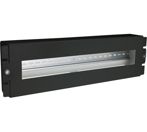 Изображение товара Панель NTSS с DIN-рейкой (ВРУ), с передней крышкой, крепление 19 3U, черный RAL 9005 NTSS-VRU3U-BL