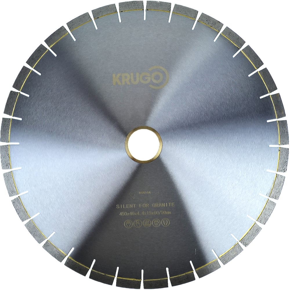 Изображение товара Диск алмазный сегментный по граниту 450x40x4.4x60x15 мм KRUGO BSG18A для резки гранита