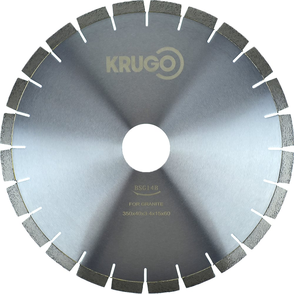 Изображение товара Диск алмазный сегментный по граниту 350x40x3.4x60x15 мм KRUGO BSG14B