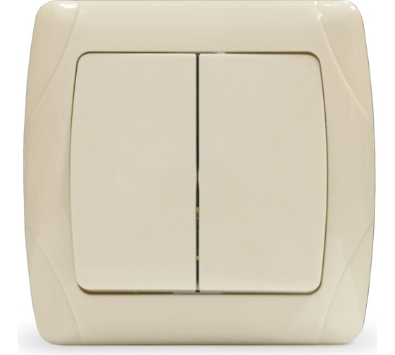 Изображение товара Выключатель UNIVersal двухклавишный серия "Маргарита", с/у, 10А, 220В, слоновая кость (ivory) (еврослот) М0023-I