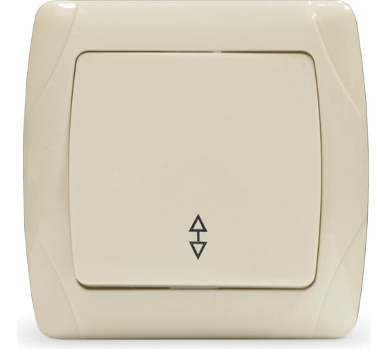 Изображение товара Выключатель UNIVersal проходной одноклавишный серия "Маргарита", с/у, 10А, 220В, слоновая кость (Ivory) (еврослот) М0025-I