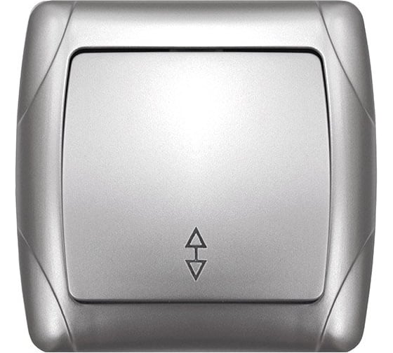 Изображение товара Выключатель UNIVersal проходной одноклавишный серия "Маргарита", с/у, 10А, 220В, серебро (еврослот) М0025-S