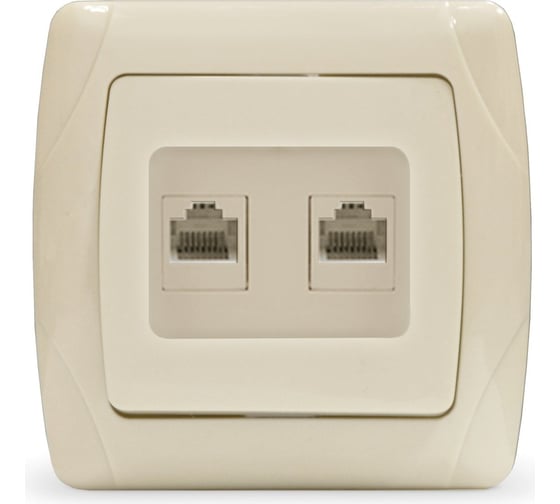 Изображение товара Розетка UNIVersal компьютерная двухместная серия "Маргарита",с/у, 1А, RJ45, слоновая кость (ivory) (еврослот) 1083-I