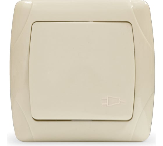Изображение товара Розетка UNIVersal одноместная с крышкой серия "Маргарита" с/з, с/у, 16А, 220В, слоновая кость (ivory) (еврослот) М0029-I