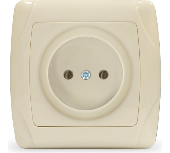 Изображение товара Розетка UNIVersal одноместная серия "Маргарита" б/з, с/у, 16А, 220В, слоновая кость (ivory) (еврослот) М0022-I