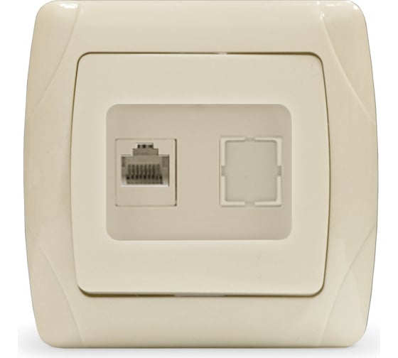 Изображение товара Розетка UNIVersal компьютерная одноместная серия "Маргарита",с/у, 1А, RJ45, слоновая кость (ivory) (еврослот) М0035-I