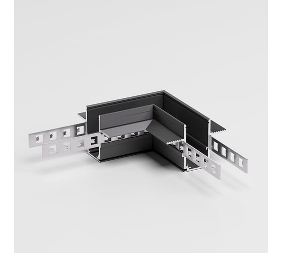 Изображение товара Коннектор угловой Elektrostandard Slim Magnetic для встраиваемого шинопровода под ГКЛ 12,5мм (черный) a067500