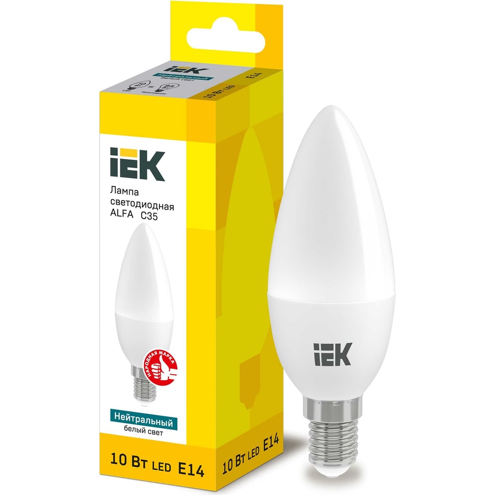 Изображение товара Лампа IEK LED ALFA C35 свеча 10Вт 230В 4000К E14 LLA-C35-10-230-40-E14