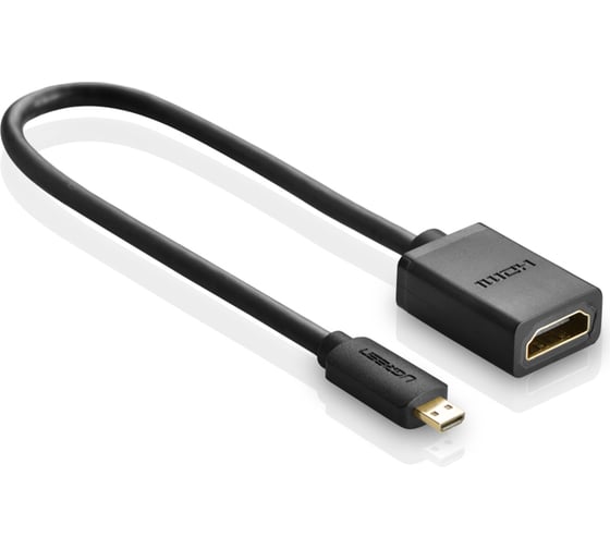 Изображение товара Кабель-адаптер Ugreen 20134 Micro HDMI Male to HDMI Female Adapter Cable длина 22 см цвет: черный 20134_