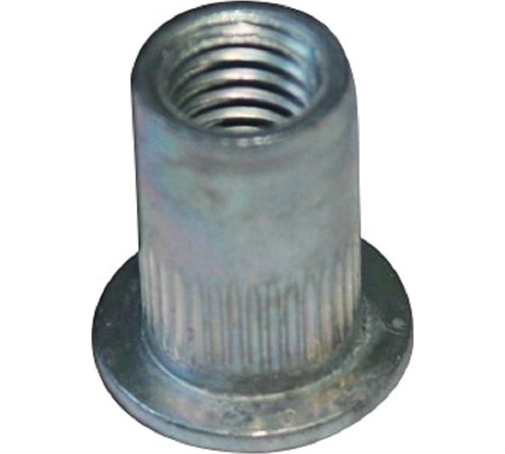 Изображение товара Заклепка-гайка ЦКИ М6х14.2 плоск. рифл. СТ. Ц под пакет 1-3 мм, 500 шт. 50405