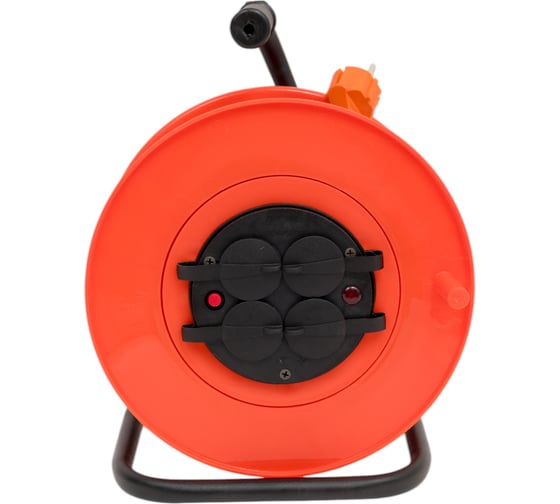 Изображение товара Удлинитель ООО "ГОСТ-ЭЛЕКТРО" 4x20 м на пластиковой катушке и металлической стойке с инд. напряжения ПВС 2x1,0 Меркурий У10-010 "МРК" 330291