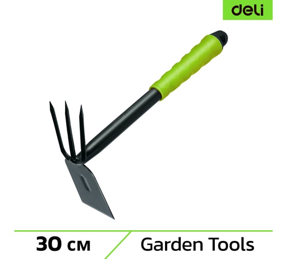 Изображение товара Мотыжка садовая ручная DELI двухсторонняя, 30 см, защита от ржавчины, противоскользящая рукоять DL580814 146815