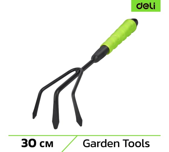 Изображение товара Рыхлитель-культиватор (тяпка) садовый DELI ручной, 30 см, защита от ржавчины, противоскользящая рукоять DL580815 146803