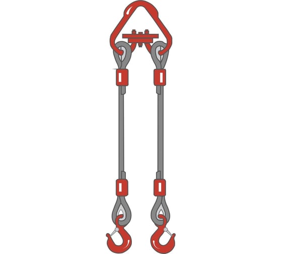 Изображение товара Двухветвевой канатный строп ТамбовТехСнаб 2СК 10 т, 9 м, опрессовка 7930130719851