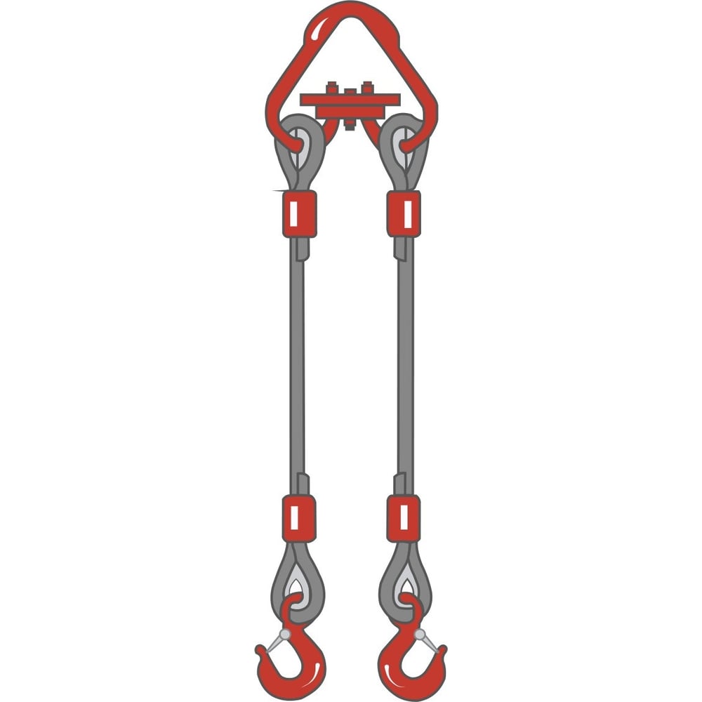 Изображение товара Двухветвевой канатный строп ТамбовТехСнаб 2СК 10 тонн 4 м сталь опрессовка