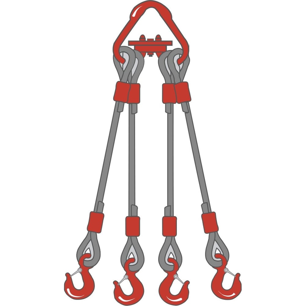 Изображение товара Четырехветвевой канатный строп ТамбовТехСнаб 20 тонн 9 метров опрессовка