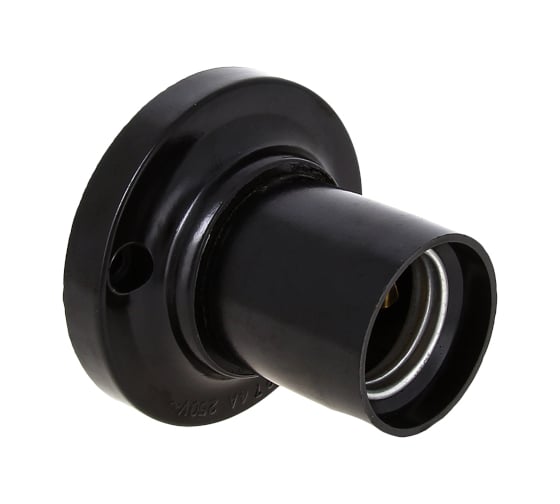 Изображение товара Патрон EKF, карболитовый, потолочный, Е27, черный, прямой, PROxima SQ LHC-E27-sc-s