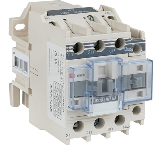 Изображение товара Малогабаритный контактор EKF PROxima КМЭ, 32А, 36В, 1NO ctr-s-32-36