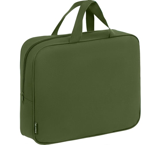 Изображение товара Папка на молнии с ручками Staff Everyday А4, 1 отделение, полиэстер, 80мм, хаки 272186