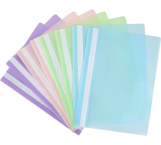Изображение товара Папка-скоросшиватель Staff Комплект 8 шт. (аквамарин, мята, лиловый, персиковый), Выгодная Упаковка, А4 271953