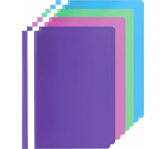 Изображение товара Папка-скоросшиватель Staff Комплект 8 шт. (голубые, фиолетовые, салатовые, розовые), Выгодная Упаковка, А4 271952