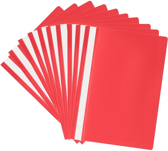 Изображение товара Папка-скоросшиватель Staff красная, А4, Комплект 10 шт., Выгодная Упаковка 271949