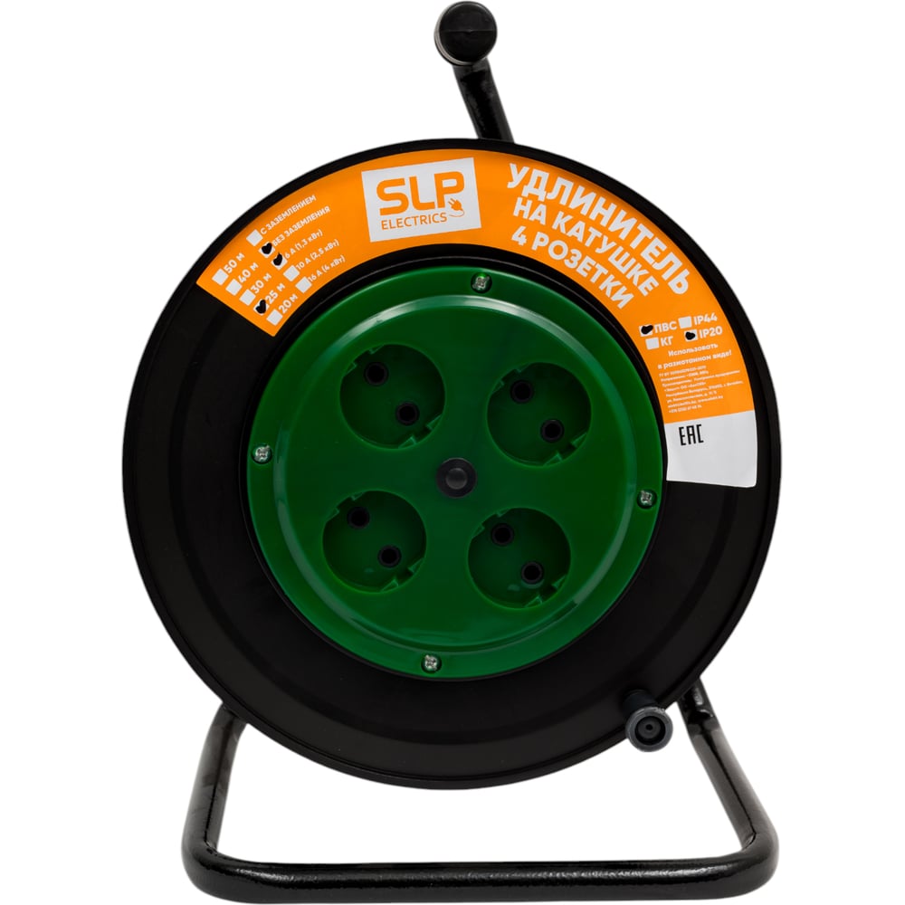 Изображение товара Удлинитель SVET на катушке 25 м, 4 розетки, ПВС, 6А, ГОСТ 31223-2012
