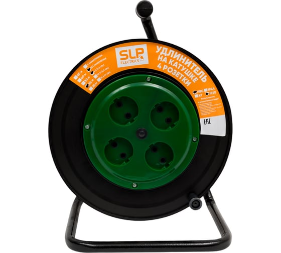 Изображение товара Удлинитель электрический SVET на катушке 25м/ 4 розетки б/з (ПВС), 6А УХ-6-4-20-К ПВС 2x0,75 EV0451-5105