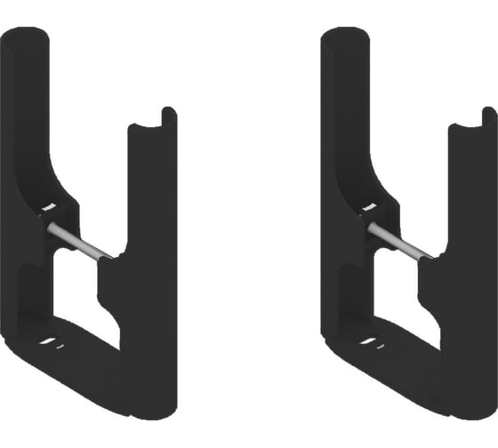 Изображение товара Комплект из двух напольных креплений для трехтрубных радиаторов GUARDO черный глянцевый цвет FL-FIX-TUBE3-R9005(G)