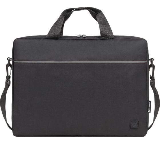 Изображение товара Сумка портфель BRAUBERG Practical с отделением для ноутбука 15,6", Grey line, черная, 29x40x7 см 272604