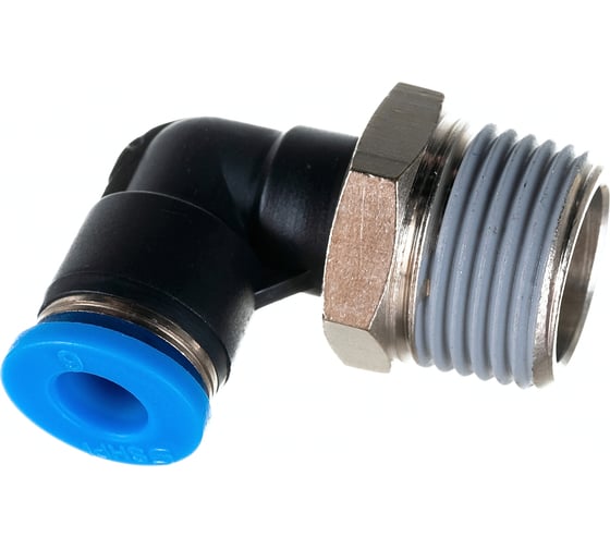 Изображение товара Фитинг цанговый угловой с наружной резьбой 3/8M для трубки диаметром 6 мм SHPI PL 06-R03