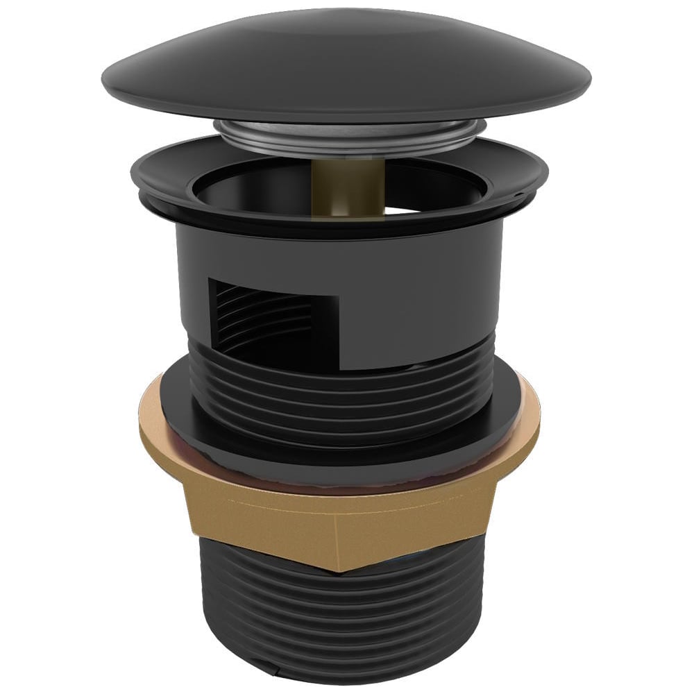 Изображение товара Донный клапан для раковины Teymi с переливом черный Ø45 мм