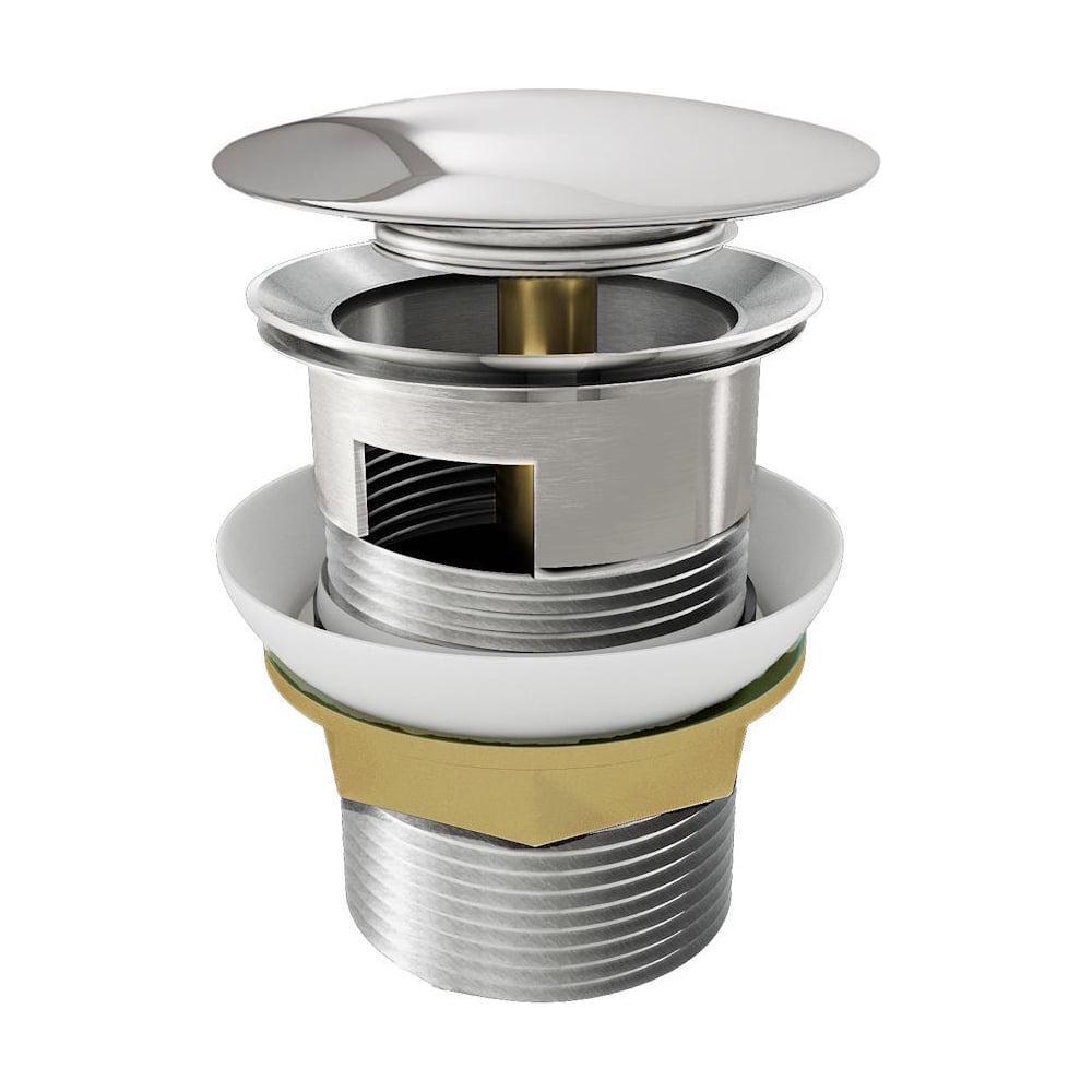 Изображение товара Донный клапан Teymi для раковины с переливом, хром T140105 ЦБ-00269185